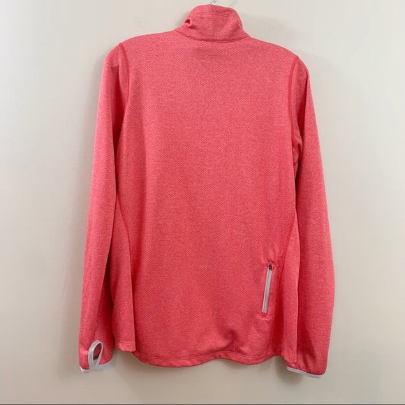Nike Dri-Fit Red Zip-Up Jacket Gray Trim Detail - Picture 10 of 12
